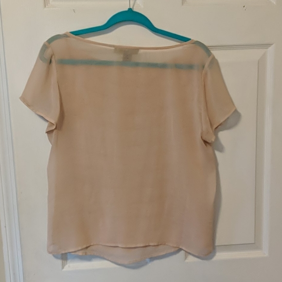 Sheer peach/cream blouse with see-through back - Picture 2 of 2